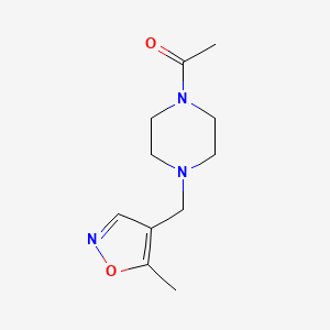 molecular formula C11H17N3O2 B2853882 1-(4-((5-Methylisoxazol-4-yl)methyl)piperazin-1-yl)ethanone CAS No. 2034244-63-6