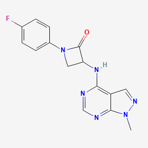 1-(4-Fluorophenyl)-3-[(1-methylpyrazolo[3,4-d]pyrimidin-4-yl)amino]azetidin-2-one