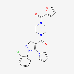 (1-(2-chlorophenyl)-5-(1H-pyrrol-1-yl)-1H-pyrazol-4-yl)(4-(furan-2-carbonyl)piperazin-1-yl)methanone