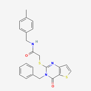 molecular formula C23H21N3O2S2 B2853889 2-({3-苄基-4-氧代-3H,4H-噻吩并[3,2-d]嘧啶-2-基}硫代)-N-[(4-甲基苯基)甲基]乙酰胺 CAS No. 440326-60-3