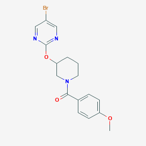 molecular formula C17H18BrN3O3 B2853894 (3-((5-Bromopyrimidin-2-yl)oxy)piperidin-1-yl)(4-methoxyphenyl)methanone CAS No. 2034529-43-4