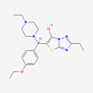 molecular formula C21H29N5O2S B2853901 5-((4-Ethoxyphenyl)(4-ethylpiperazin-1-yl)methyl)-2-ethylthiazolo[3,2-b][1,2,4]triazol-6-ol CAS No. 898366-41-1