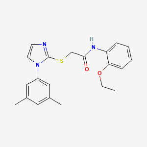molecular formula C21H23N3O2S B2853902 2-((1-(3,5-二甲苯基)-1H-咪唑-2-基)硫代)-N-(2-乙氧苯基)乙酰胺 CAS No. 851132-22-4