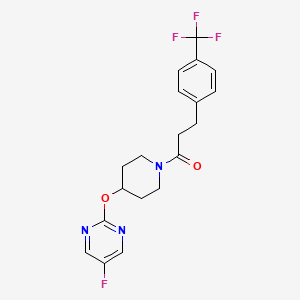 B2853905 1-[4-(5-Fluoropyrimidin-2-yl)oxypiperidin-1-yl]-3-[4-(trifluoromethyl)phenyl]propan-1-one CAS No. 2380174-60-5