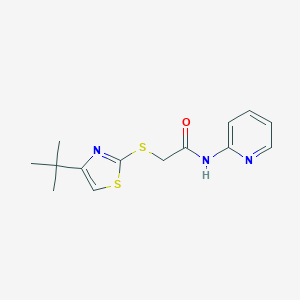 molecular formula C14H17N3OS2 B285391 2-[(4-tert-butyl-1,3-thiazol-2-yl)sulfanyl]-N-(2-pyridinyl)acetamide 