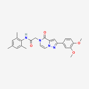 molecular formula C25H26N4O4 B2853911 2-[2-(3,4-dimethoxyphenyl)-4-oxopyrazolo[1,5-a]pyrazin-5(4H)-yl]-N-mesitylacetamide CAS No. 941876-85-3