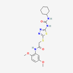molecular formula C19H25N5O4S2 B2853914 2-((5-(3-cyclohexylureido)-1,3,4-thiadiazol-2-yl)thio)-N-(2,5-dimethoxyphenyl)acetamide CAS No. 898436-53-8