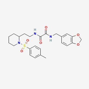 molecular formula C24H29N3O6S B2853918 N1-(苯并[d][1,3]二氧杂环-5-基甲基)-N2-(2-(1-甲苯磺酰基哌啶-2-基)乙基)草酰胺 CAS No. 887860-69-7