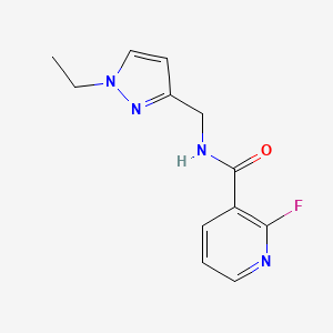 molecular formula C12H13FN4O B2853919 N-[(1-Ethylpyrazol-3-yl)methyl]-2-fluoropyridine-3-carboxamide CAS No. 2411306-92-6