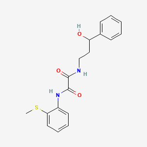 molecular formula C18H20N2O3S B2853928 N1-(3-羟基-3-苯基丙基)-N2-(2-(甲硫基)苯基)草酰胺 CAS No. 1396747-75-3