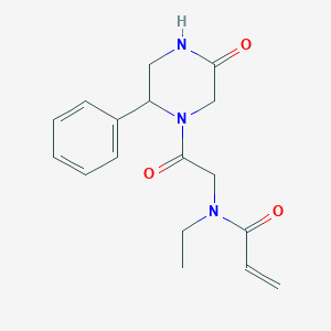 N-Ethyl-N-[2-oxo-2-(5-oxo-2-phenylpiperazin-1-yl)ethyl]prop-2-enamide