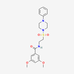3,5-dimethoxy-N-(2-((4-phenylpiperazin-1-yl)sulfonyl)ethyl)benzamide