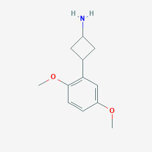 molecular formula C12H17NO2 B2853935 3-(2,5-dimethoxyphenyl)cyclobutan-1-amine, Mixture of diastereomers CAS No. 1531116-78-5