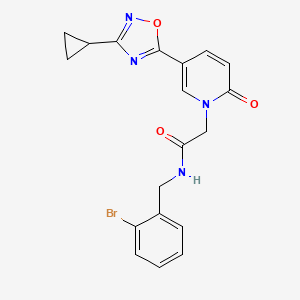 molecular formula C19H17BrN4O3 B2853938 N-(2-bromobenzyl)-2-(5-(3-cyclopropyl-1,2,4-oxadiazol-5-yl)-2-oxopyridin-1(2H)-yl)acetamide CAS No. 1396759-32-2