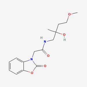 molecular formula C15H20N2O5 B2853940 N-(2-Hydroxy-4-methoxy-2-methylbutyl)-2-(2-oxo-1,3-benzoxazol-3-yl)acetamide CAS No. 2310139-98-9