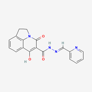 (E)-6-hydroxy-4-oxo-N'-(pyridin-2-ylmethylene)-2,4-dihydro-1H-pyrrolo[3,2,1-ij]quinoline-5-carbohydrazide
