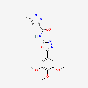 1,5-dimethyl-N-(5-(3,4,5-trimethoxyphenyl)-1,3,4-oxadiazol-2-yl)-1H-pyrazole-3-carboxamide