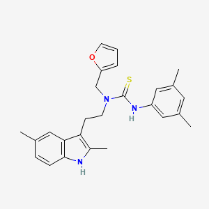 molecular formula C26H29N3OS B2853955 1-(2-(2,5-dimethyl-1H-indol-3-yl)ethyl)-3-(3,5-dimethylphenyl)-1-(furan-2-ylmethyl)thiourea CAS No. 851972-11-7