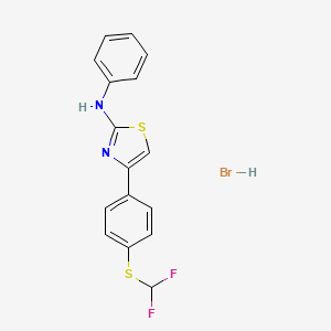 molecular formula C16H13BrF2N2S2 B2853956 4-(4-((difluoromethyl)thio)phenyl)-N-phenylthiazol-2-amine hydrobromide CAS No. 479351-04-7