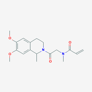 molecular formula C18H24N2O4 B2853967 N-[2-(6,7-Dimethoxy-1-methyl-3,4-dihydro-1H-isoquinolin-2-yl)-2-oxoethyl]-N-methylprop-2-enamide CAS No. 2361876-10-8