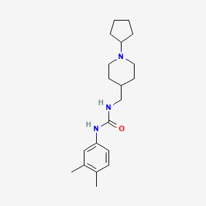 1-((1-Cyclopentylpiperidin-4-yl)methyl)-3-(3,4-dimethylphenyl)urea