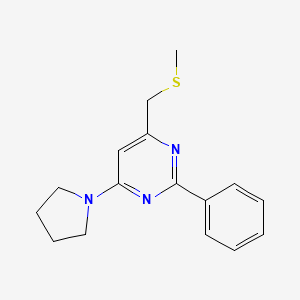 Methyl [2-phenyl-6-(1-pyrrolidinyl)-4-pyrimidinyl]methyl sulfide