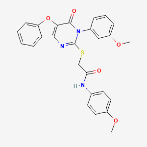 N-(4-methoxyphenyl)-2-[[3-(3-methoxyphenyl)-4-oxo-[1]benzofuro[3,2-d]pyrimidin-2-yl]sulfanyl]acetamide