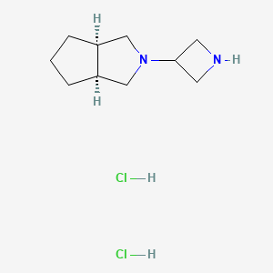 molecular formula C10H20Cl2N2 B2853977 (3As,6aR)-2-(azetidin-3-yl)-3,3a,4,5,6,6a-hexahydro-1H-cyclopenta[c]pyrrole;dihydrochloride CAS No. 2411180-27-1
