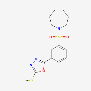 1-({3-[5-(Methylsulfanyl)-1,3,4-oxadiazol-2-yl]phenyl}sulfonyl)azepane