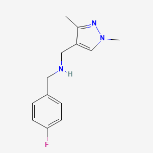 molecular formula C13H16FN3 B2853986 1-(1,3-dimethyl-1H-pyrazol-4-yl)-N-(4-fluorobenzyl)methanamine CAS No. 1006464-99-8