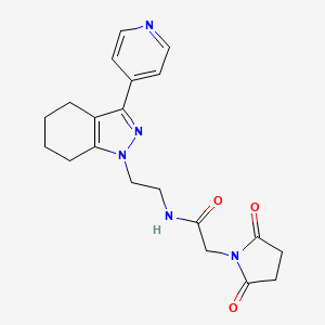 molecular formula C20H23N5O3 B2853992 2-(2,5-dioxopyrrolidin-1-yl)-N-(2-(3-(pyridin-4-yl)-4,5,6,7-tetrahydro-1H-indazol-1-yl)ethyl)acetamide CAS No. 1797293-51-6