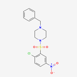 molecular formula C17H18ClN3O4S B2853995 1-Benzyl-4-(2-chloro-5-nitrobenzenesulfonyl)piperazine CAS No. 313402-92-5