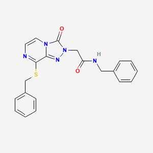 molecular formula C21H19N5O2S B2853997 N-benzyl-2-[8-(benzylthio)-3-oxo[1,2,4]triazolo[4,3-a]pyrazin-2(3H)-yl]acetamide CAS No. 1251550-64-7