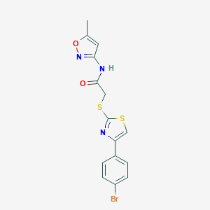 2-{[4-(4-bromophenyl)-1,3-thiazol-2-yl]sulfanyl}-N-(5-methyl-3-isoxazolyl)acetamide