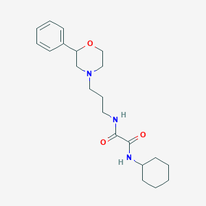 molecular formula C21H31N3O3 B2854013 N1-cyclohexyl-N2-(3-(2-phenylmorpholino)propyl)oxalamide CAS No. 954004-75-2