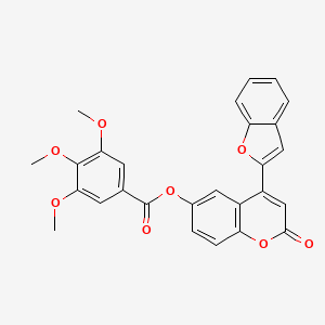 molecular formula C27H20O8 B2854023 3,4,5-三甲氧基苯甲酸4-(1-苯并呋喃-2-基)-2-氧代-2H-色满-6-酯 CAS No. 898447-44-4