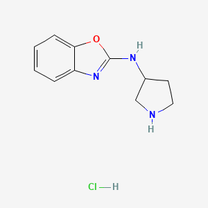 molecular formula C11H14ClN3O B2854024 N-(Pyrrolidin-3-yl)benzo[d]oxazol-2-amine hydrochloride CAS No. 1353948-31-8
