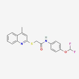 N-[4-(difluoromethoxy)phenyl]-2-(4-methylquinolin-2-yl)sulfanylacetamide