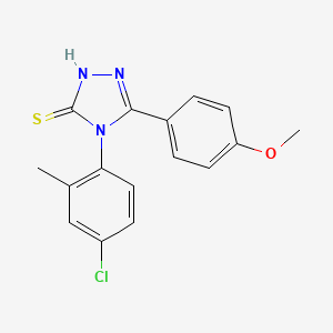 molecular formula C16H14ClN3OS B2854028 4-(4-Chloro-2-methyl-phenyl)-5-(4-methoxy-phenyl)-4H-[1,2,4]triazole-3-thiol CAS No. 216501-15-4