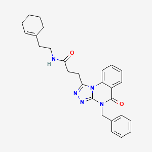 3-{4-benzyl-5-oxo-4H,5H-[1,2,4]triazolo[4,3-a]quinazolin-1-yl}-N-[2-(cyclohex-1-en-1-yl)ethyl]propanamide