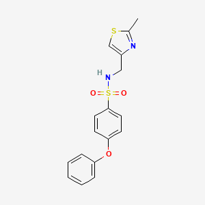 molecular formula C17H16N2O3S2 B2854049 N-[(2-methyl-4-thiazolyl)methyl]-4-phenoxybenzenesulfonamide CAS No. 852453-20-4