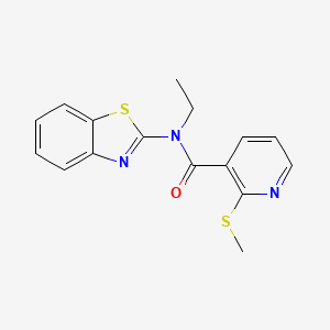 molecular formula C16H15N3OS2 B2854050 N-(1,3-benzothiazol-2-yl)-N-ethyl-2-(methylsulfanyl)pyridine-3-carboxamide CAS No. 939691-09-5