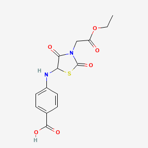 4-((3-(2-Ethoxy-2-oxoethyl)-2,4-dioxothiazolidin-5-yl)amino)benzoic acid