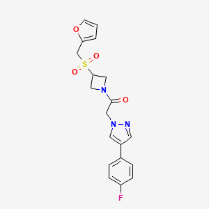 2-(4-(4-fluorophenyl)-1H-pyrazol-1-yl)-1-(3-((furan-2-ylmethyl)sulfonyl)azetidin-1-yl)ethanone
