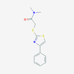 molecular formula C13H14N2OS2 B285406 N,N-dimethyl-2-[(4-phenyl-1,3-thiazol-2-yl)sulfanyl]acetamide 