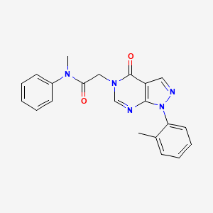 molecular formula C21H19N5O2 B2854063 N-methyl-2-[1-(2-methylphenyl)-4-oxopyrazolo[3,4-d]pyrimidin-5-yl]-N-phenylacetamide CAS No. 895013-98-6