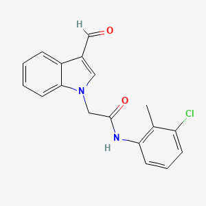 molecular formula C18H15ClN2O2 B2854065 N-(3-chloro-2-methylphenyl)-2-(3-formyl-1H-indol-1-yl)acetamide CAS No. 592546-32-2