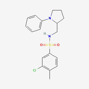 molecular formula C18H21ClN2O2S B2854078 3-氯-4-甲基-N-((1-苯基吡咯烷-2-基)甲基)苯磺酰胺 CAS No. 1705093-05-5
