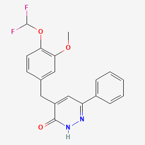 molecular formula C19H16F2N2O3 B2854079 4-[4-(Difluoromethoxy)-3-methoxybenzyl]-6-phenylpyridazin-3-ol CAS No. 1436000-89-3