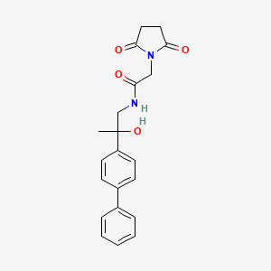 molecular formula C21H22N2O4 B2854080 N-(2-([1,1'-biphenyl]-4-yl)-2-hydroxypropyl)-2-(2,5-dioxopyrrolidin-1-yl)acetamide CAS No. 1396868-80-6